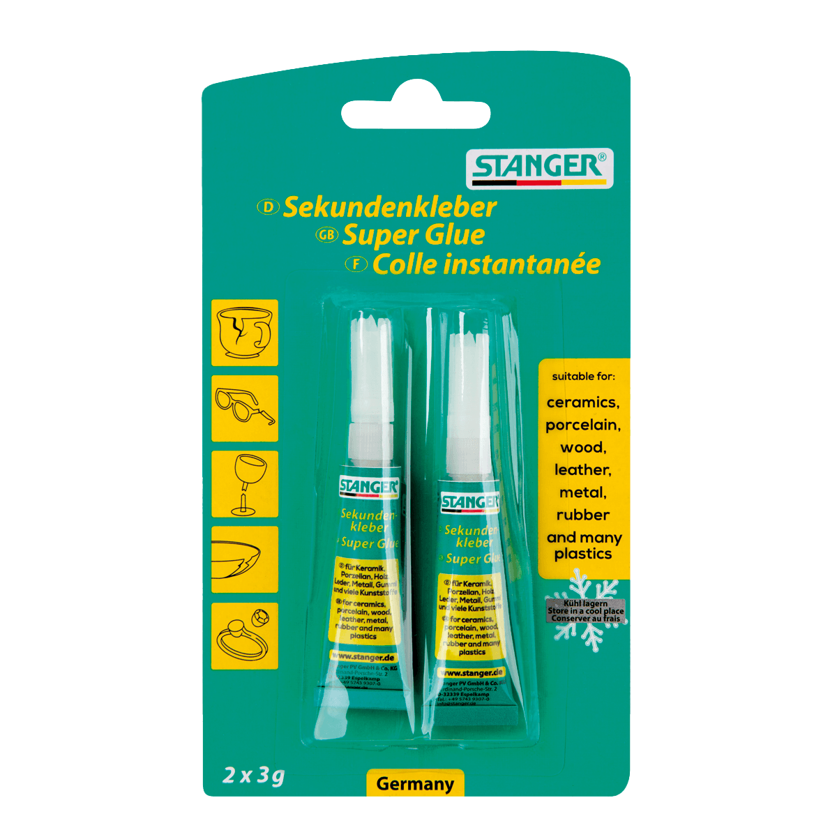 Sekundenkleber, Super Glue, Kleber, Keramik, Holz, Sekundenkleber, Super Glue, Kleber, Transparente Kleber, 2x3g, Sekundenkleber, Super Glue, Kleber, Glues, 2x3g