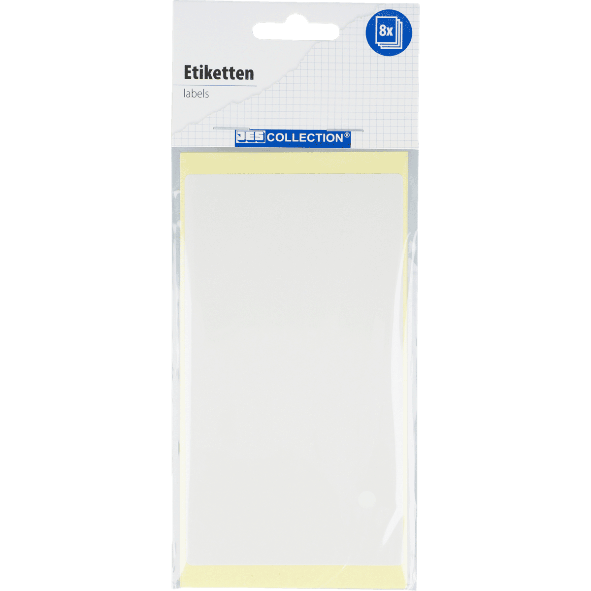 Etiketten, Notizzettel, 8x, Memopapier, rechteckig, Etiketten, Klebepunkte, Notizzettel, gelber Rand, JES Collection, Etiketten, Labels, Aufkleber, Klebeetiketten, Kartonetiketten