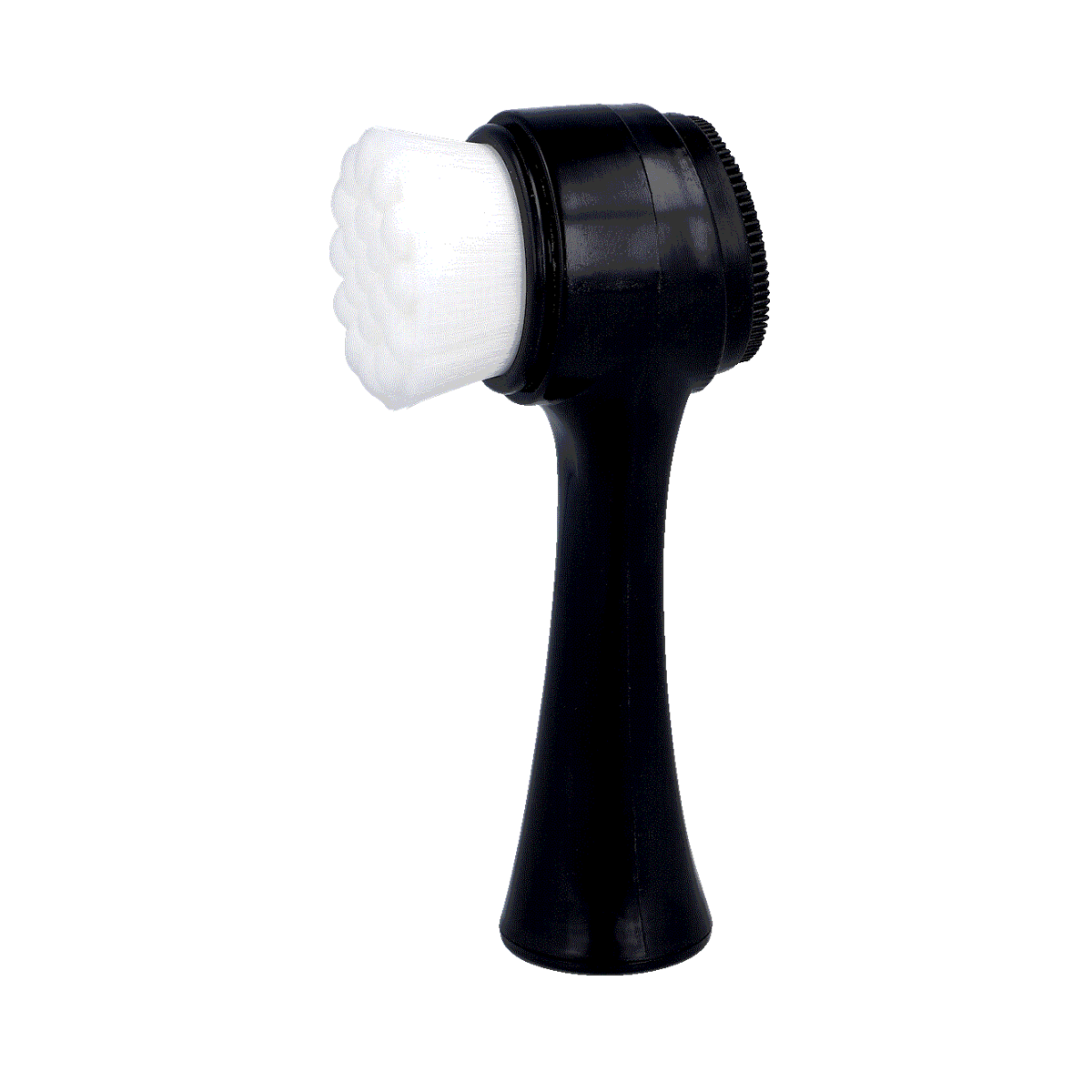 Gesichtsbürste, Pinselkopf, Reinigungsbürste, Filz/Pflegeaufsatz, Schwarzer Griff, Make-up-Pinsel, Foundation-Pinsel, weiche Borsten, schwarser Griff, rotierender Kopf, Makeup-Pinsel, Pinselkopf, Peeling, Reinigungswerkzeug, Kosmetikpinsel