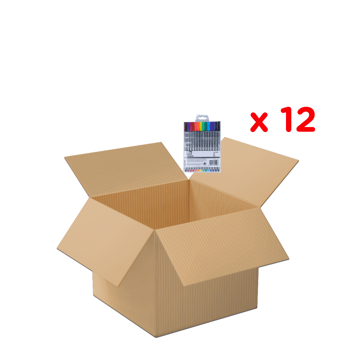 kartonbox, offenes paket, marker-set, bunte markierungen, verpackungsgarnitur, kartonagebox, umzugskarton, leer, kartonbox, setzwarepaket, kartonbox, offene schachtel, packung, paket, werkzeuge