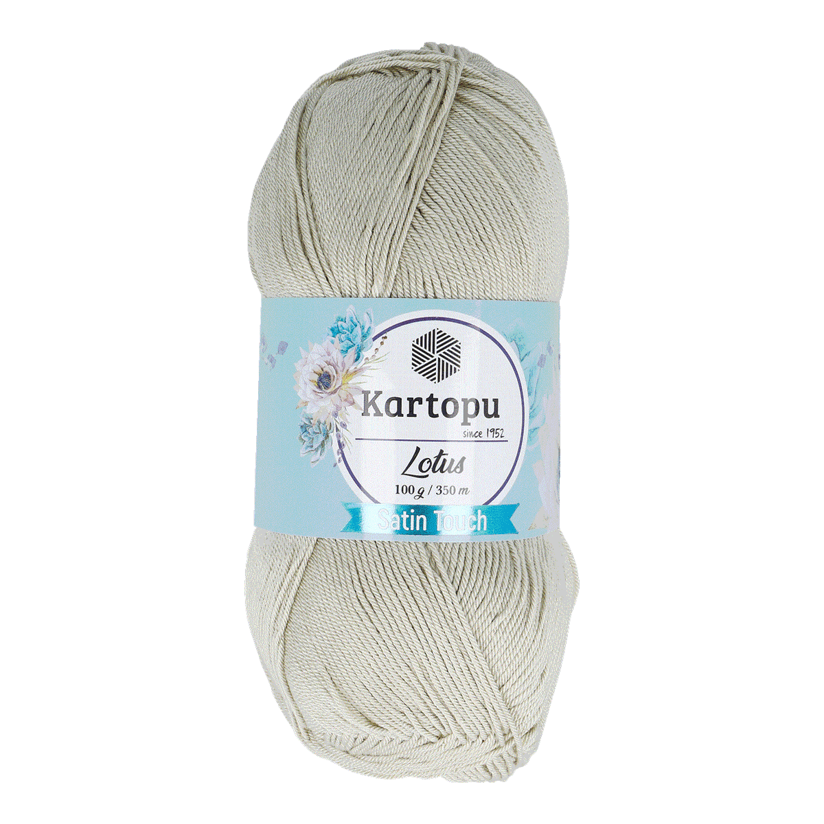 Satin Garn, Stoffgarn, Beige, Kordel, Lotus-Label, Yarn, Satin, Cotton blend, Beige, Lotus, Satin Garn, Kartopu, Lotus, 100 g, 350 m