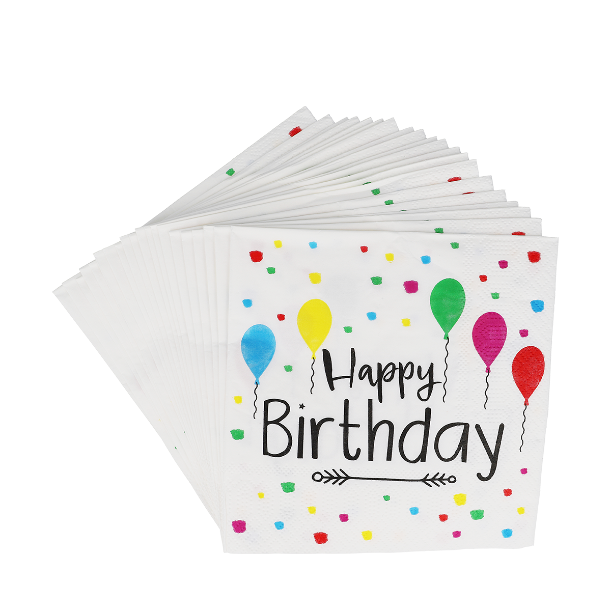 Tasche, Serviette, Geburtstag, Ballons, Beutel, Servietten, Birthday, Papier, Dekor, Party, Birthday, Servietten, Papierservietten, Partyzubehör, Bunte Punkte