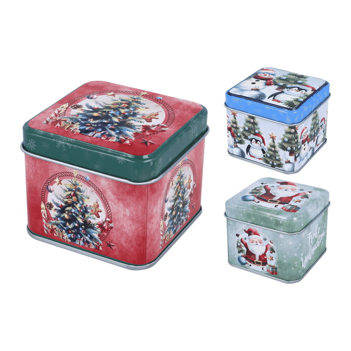 Weihnachtsdose, Metallbox, Tannenbaum, Keksdose, Vintage Christmas