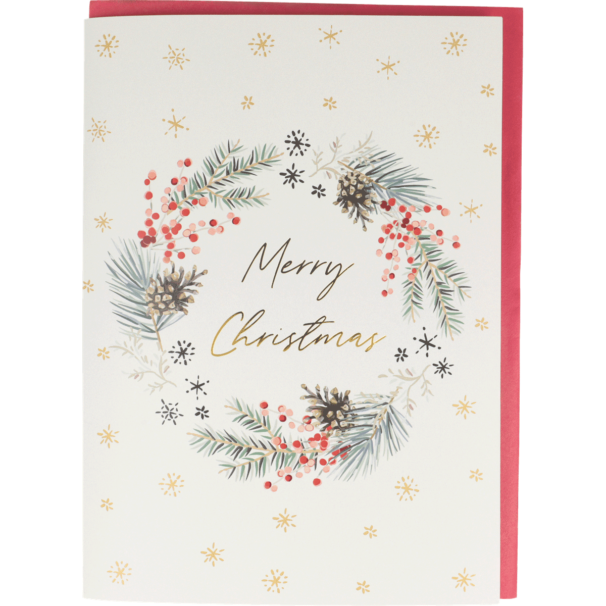 weihnachtskarte, kartenbrief, kranz, pine, rote beeren