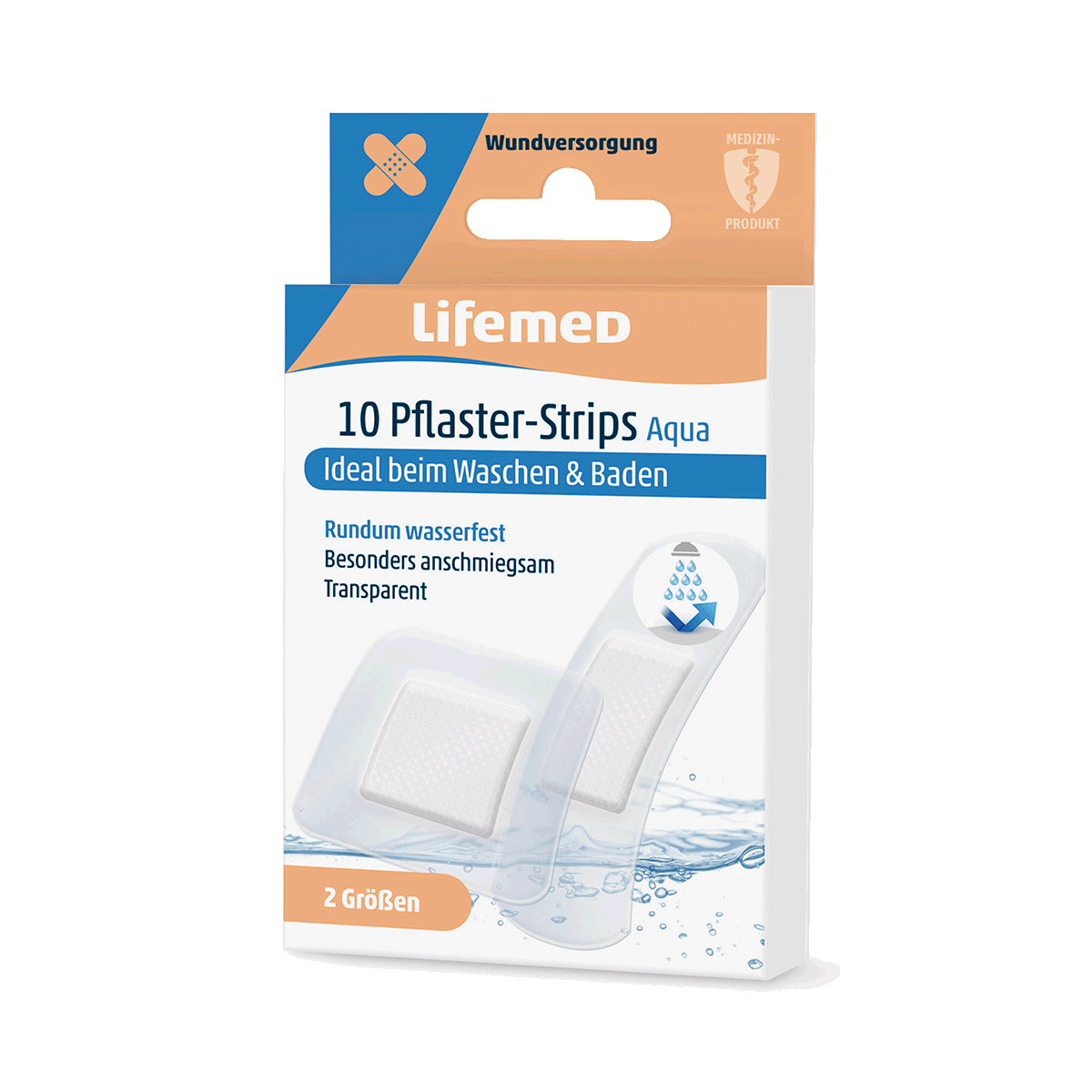 Pflasterstrips, Wundversorgung, Aqua, Badezimmer, Transparent, Pflasterstreifen, Wundversorgung, Aqua, Medizinisches Zubehör, 2 Größen, Pflasterstreifen, Wäsche & Bad, Aqua, Transparent, 2 Größen