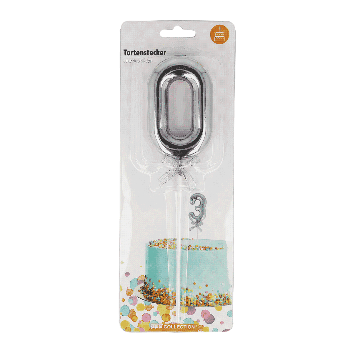 Tortenstecker, Kuchenkerzenhalter, Schleifenkern, Zahl 3, Kaiserkerze, Kuchenkerzen, Kerzenhalter, Zahl3-Kerze, Geburtstagstorte, Tortenaufsatz, Tortendekoration, Kerzenhalter, Cake Topper, 3D Ornament, Geburtstag