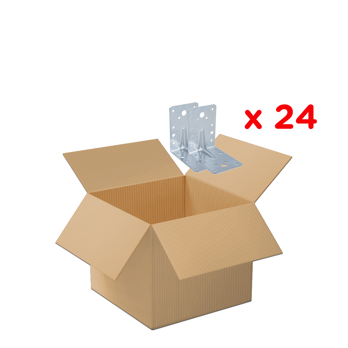 Box, Pappe, Verpackung, Hardware, Menge 24, kartonbox, karton, verpackung, schraubwinkel, montagezubehör, kartonbox, umreifung, montagezubehör, metal brackets, packung 24