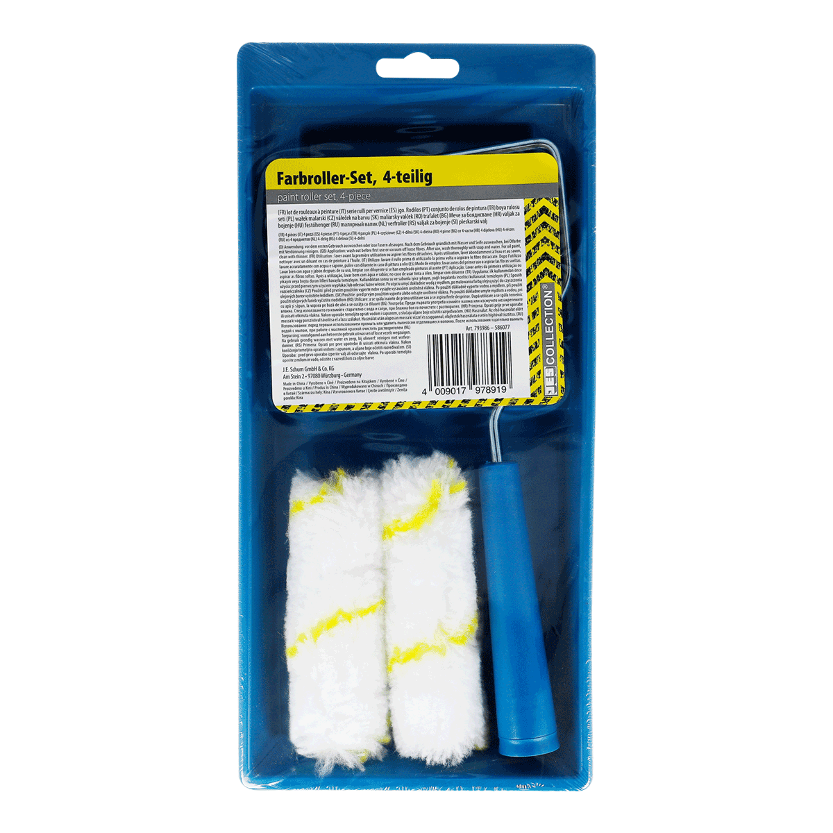 Farbroller-Set, 4-teilig, Paintroller, Wolle, Rolleur-Set,  paint roller, 4-piece set, roller, blue handle, microfiber roller, Walmart?, pinsel?