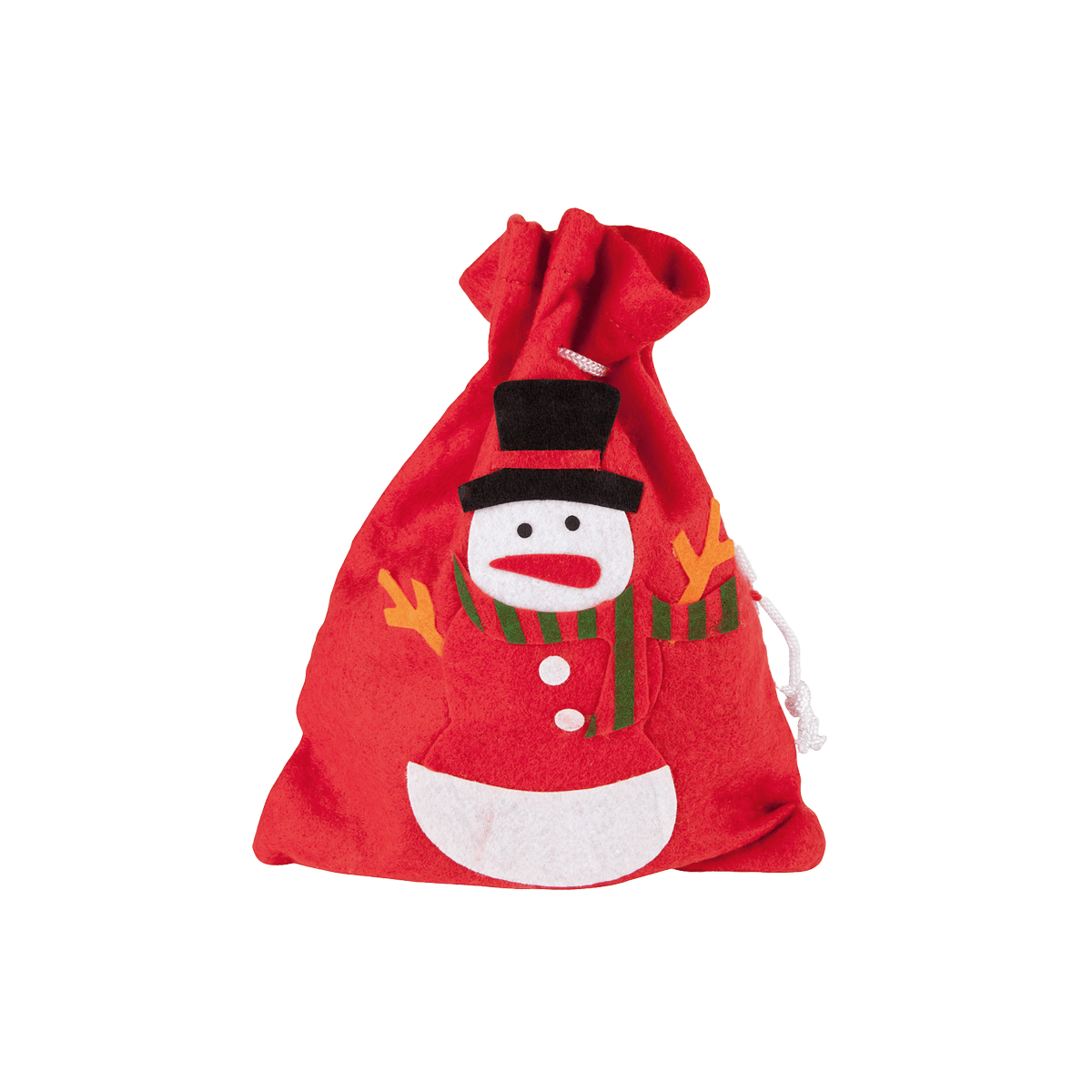Weihnachtsbeutel, Schneemann, Rot, Stoffbeutel, Dekorativ