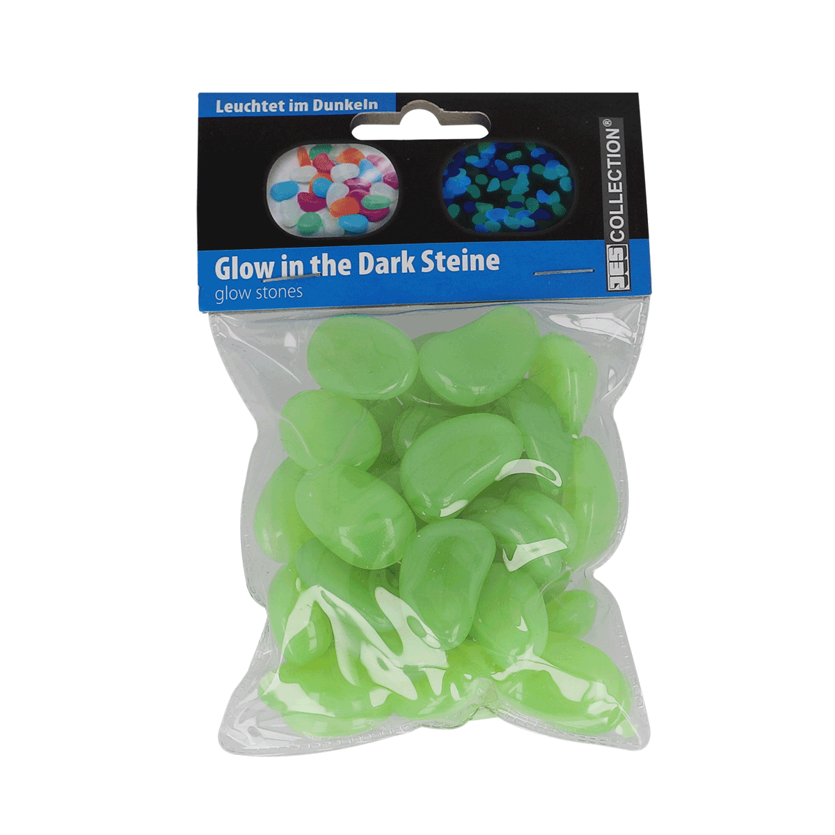 Glow stones, Leuchtende Steine, Neon-Grün, Kieselstein-Formen, Beutelset, Glow stones, Luminous stones, Neon green, Pebble stones, Craft gravel