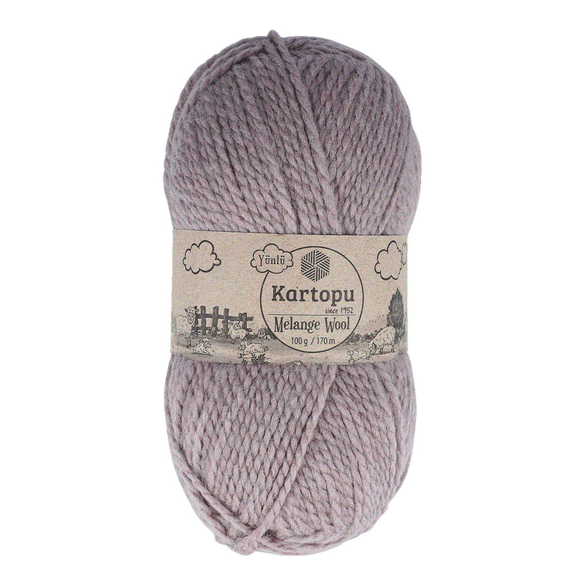Wollgarn, Melange Wool, lavendel, Kartonpapier, 100 g/170 m, Wolle, Melange, Lavendel, Keepsake, Kartonpu, Wollknäuel, Melange Wool, Lichtgrau, Garn, Kartonp