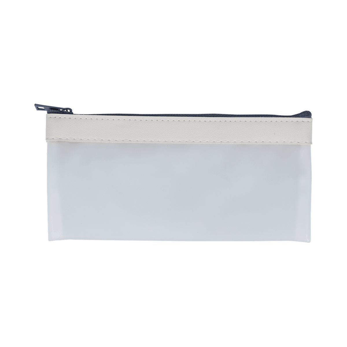 Beutel, Reißverschluss, Klar, Kunststoff, Creme-Naht, Kosmetiktasche, Aufbewahrungstasche, Transparente Tasche, Reißverschluss Tasche, Kunststofftasche, Make-up bag, Beutel, Reißverschluss, Weiß, Transparent