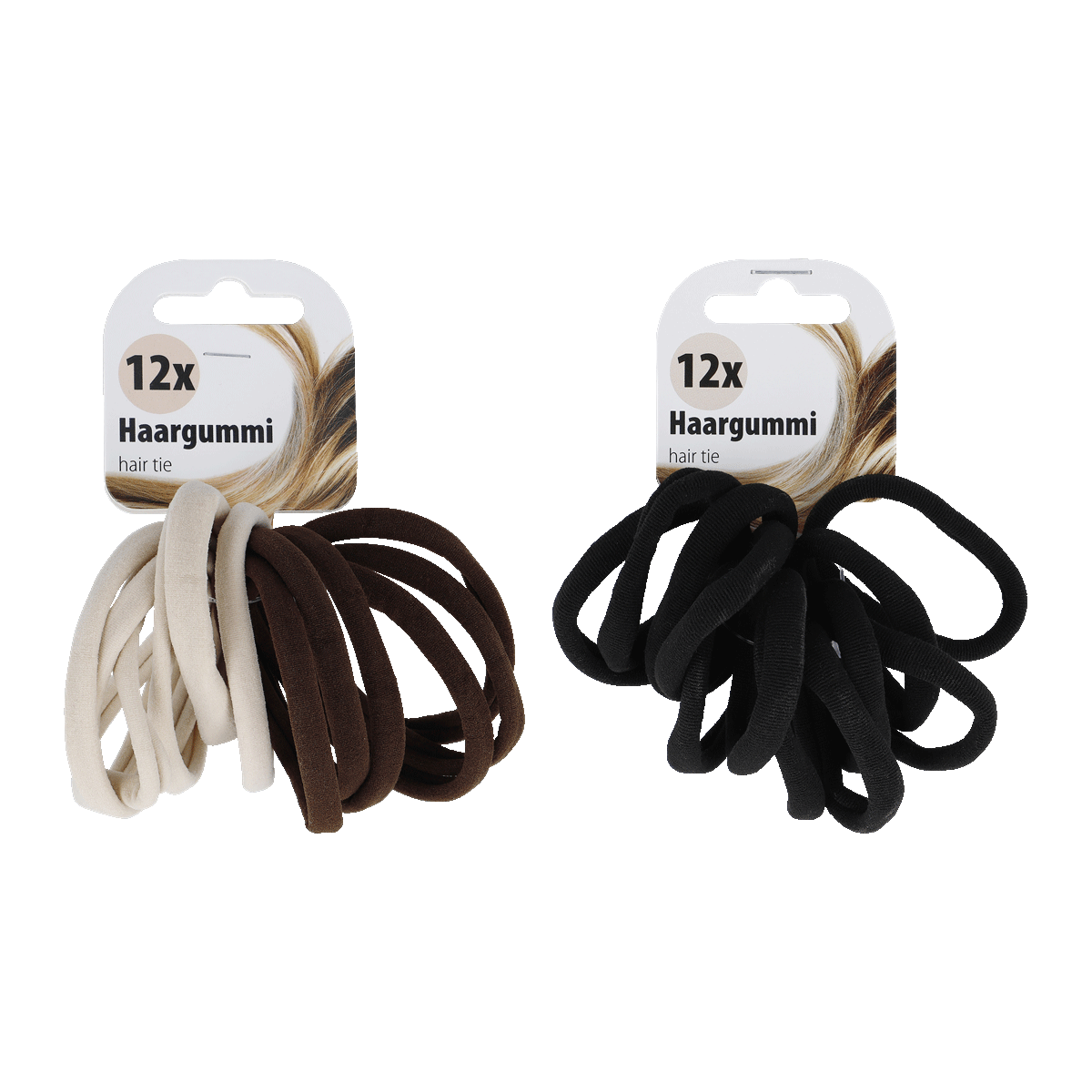 Haargummi, Hair tie, Kleidung Accessoire, Schwarz, Beige, Haargummi, Haarband, Schwarz, Beige, 12x, Haarbänder, Gummiband, Haarbänder beige, Schwarz, 12x