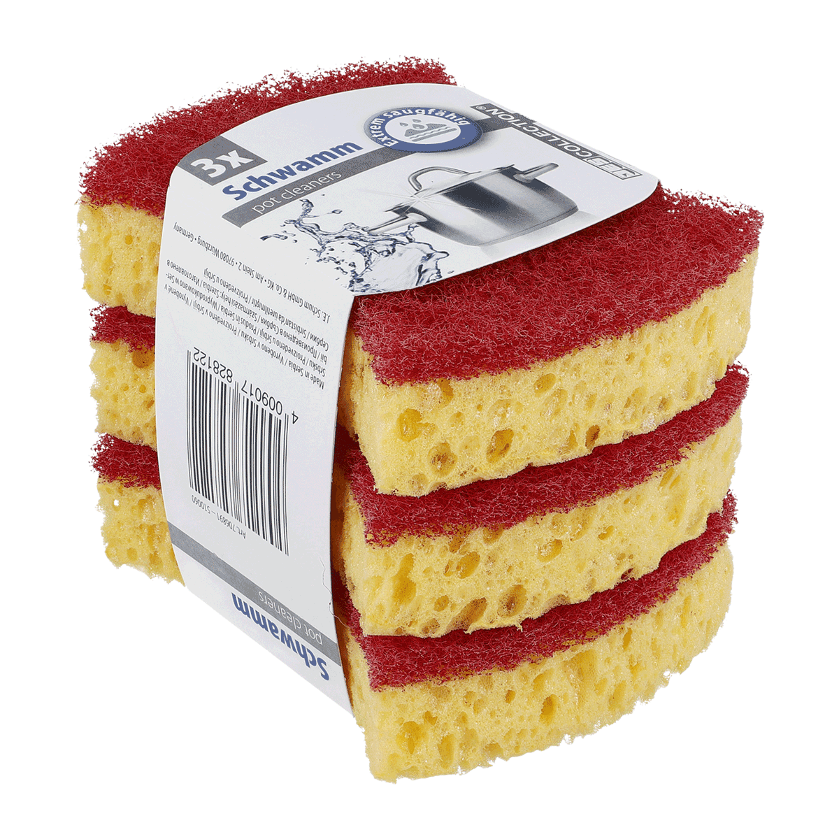 Schwamm,  Küchenschwamm,  roter Schwamm,  dreischichtiger Schwamm,  Reinigungswerkzeug, Schwämme, Küchenschwamm, rote Schicht, Lochkuchen, mehrlagiger Schwamm, Schwamm, Küche, Schwamm-Reinigung, Rot, doppellagig