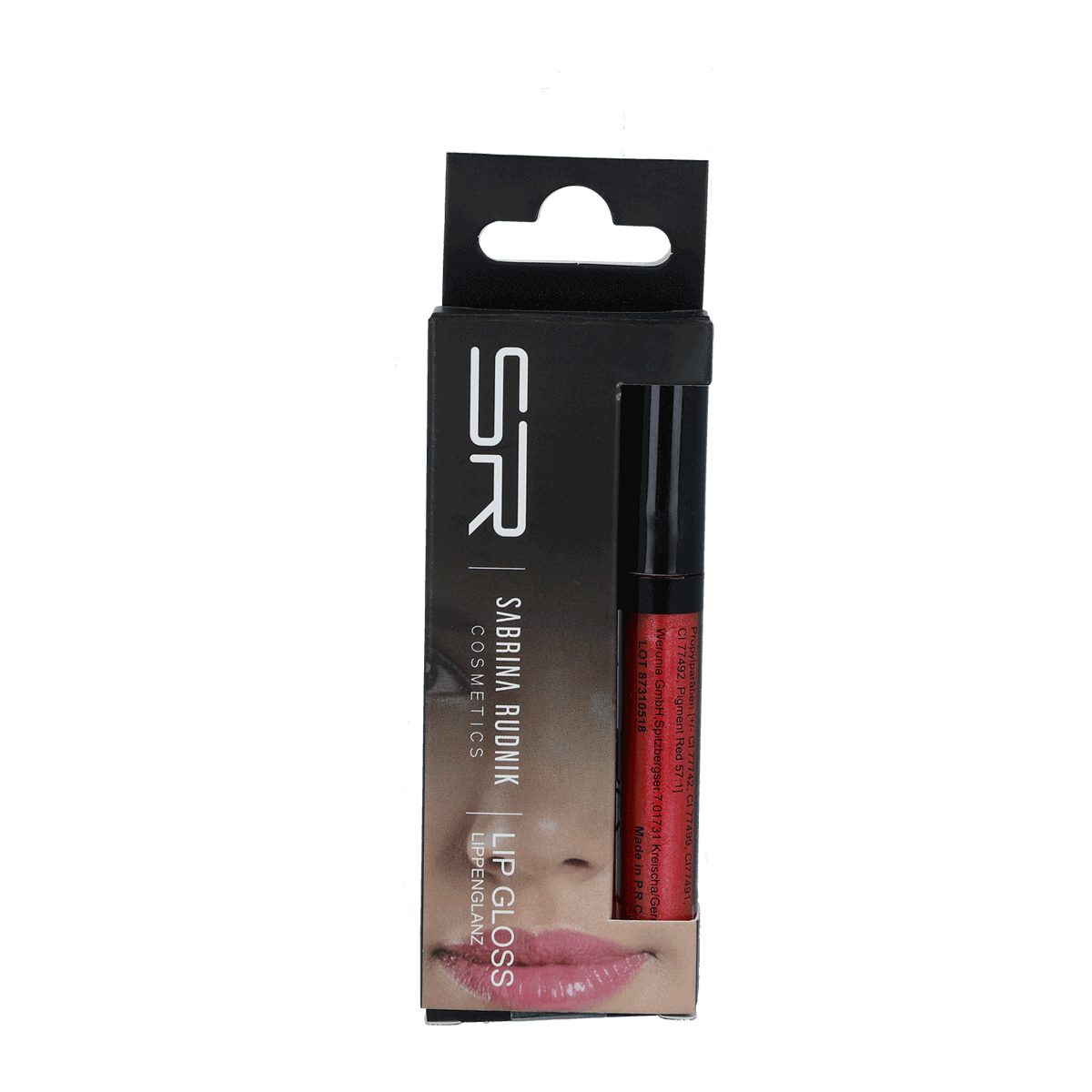 Lipstift, Lippen Gloss, rote Nuance, Verpackung, Hergestellt in PRC, lip gloss, rote lippe, kosmetik, lippenprodukt, ??, lipgloss, rot, verpackung, kosmetik, verpackung
