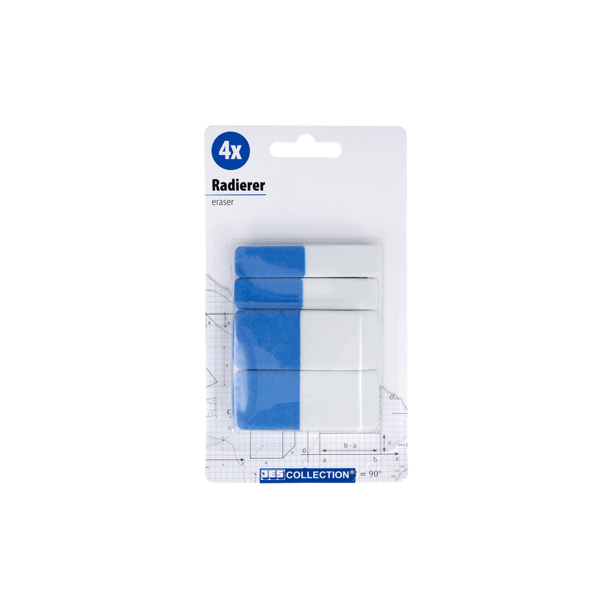 radierer, 4x, blau weiß, bleistiftradierer, radiergummi-pack, Radierer, 4x, blau, weiß, Packung, radierer, set, blau weiß, schreibwaren, packung 4x