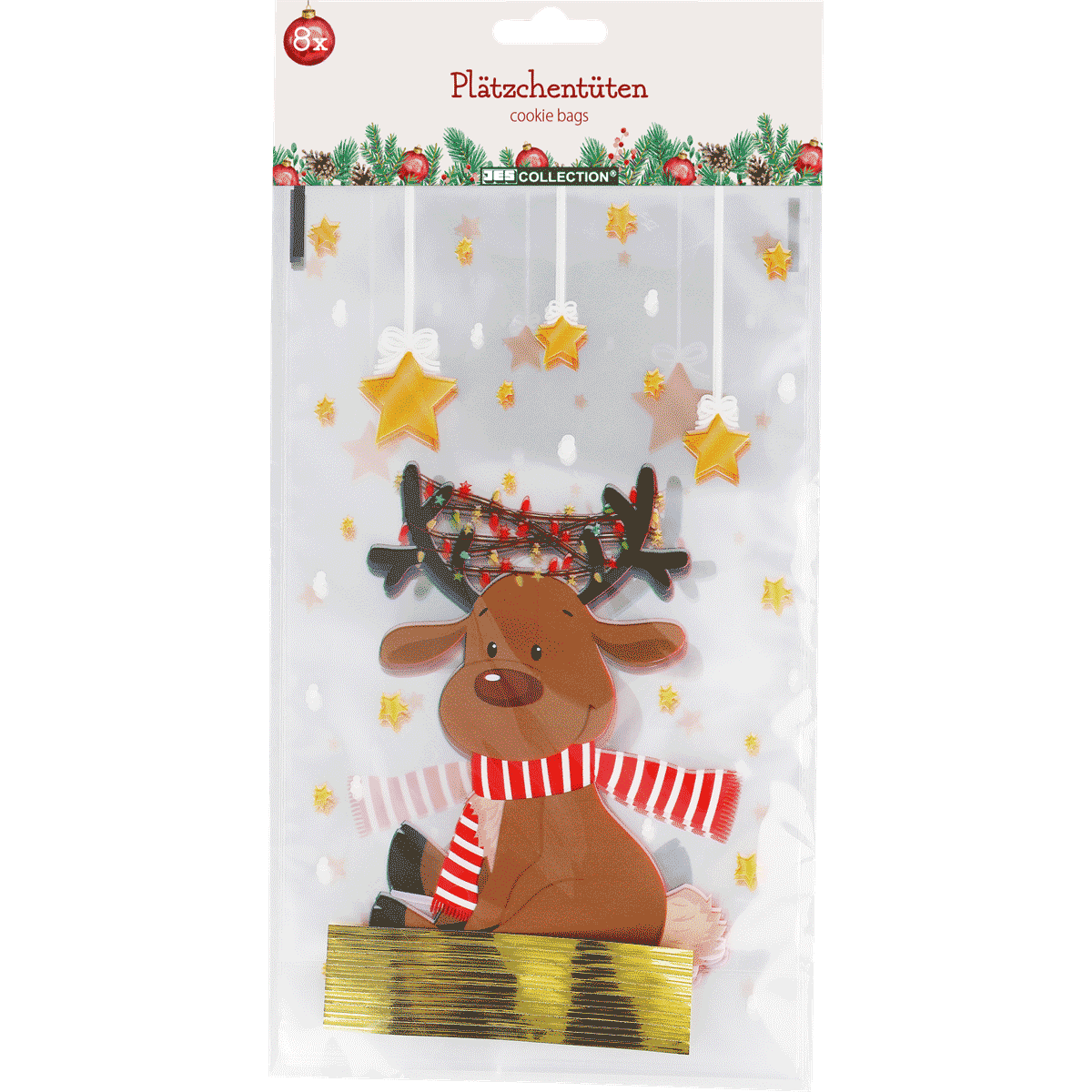 cookie bags, Weihnachten, Rentier, Sterne, Schal