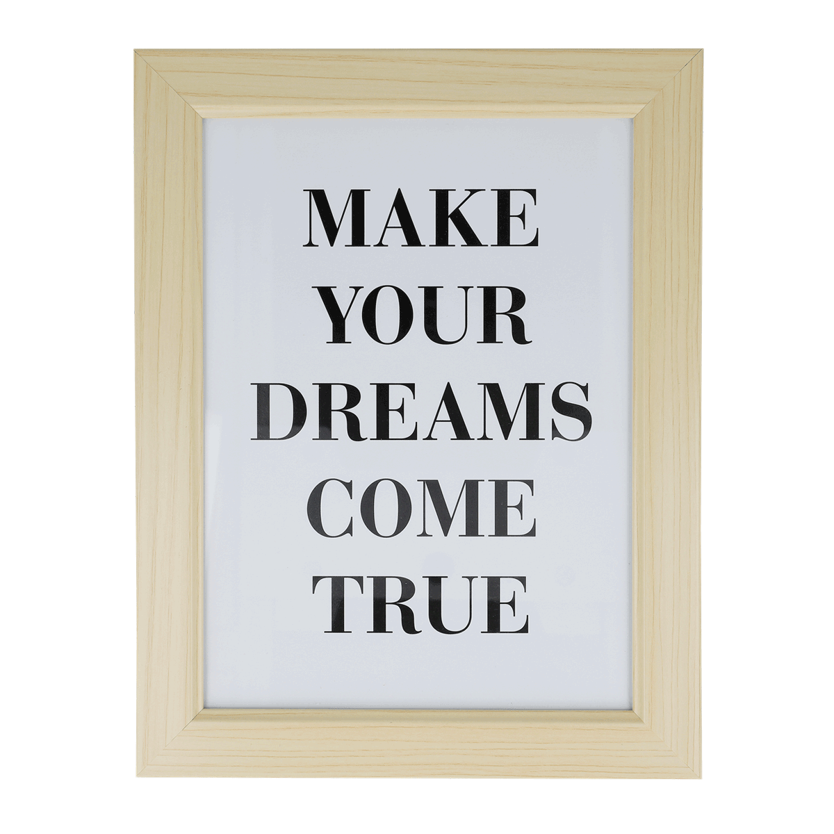 Rahmen, Holz, Druck, Text, inspirierend, Bildrahmen, Holzrahmen, Weißes Poster, Textdruck, Dekorationszugabe,  Bilderrahmen,  Holzal frame,  helles Holz,  Wanddeko,  inspirierendes Zitat