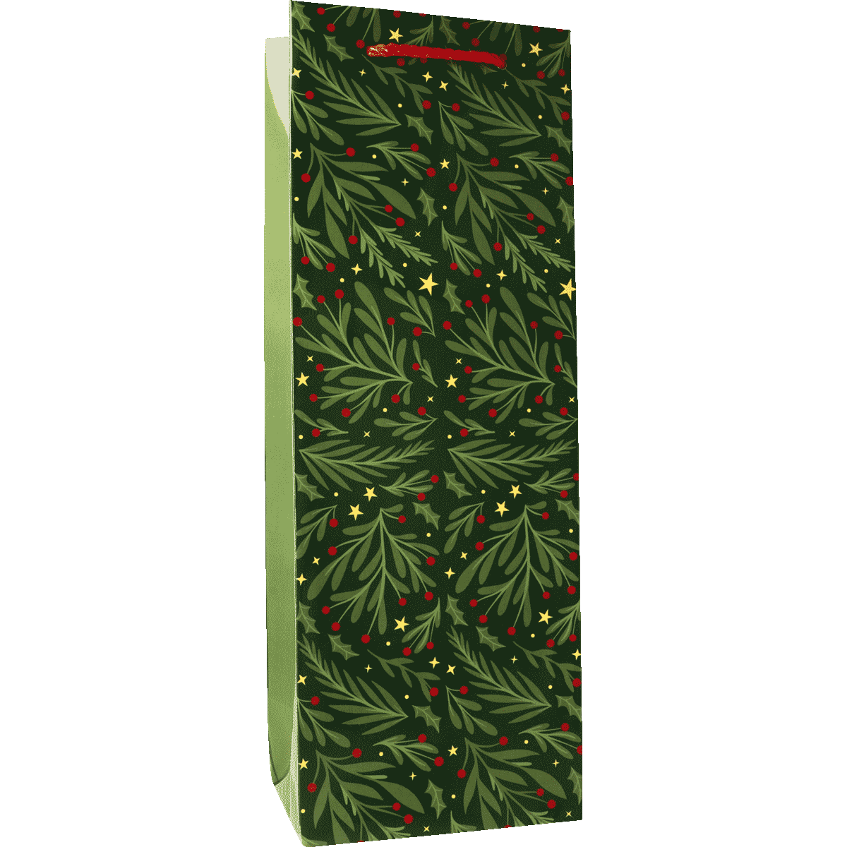 Weinverpackung, Geschenkverpackung, Weihnachten, Grün, Muster
