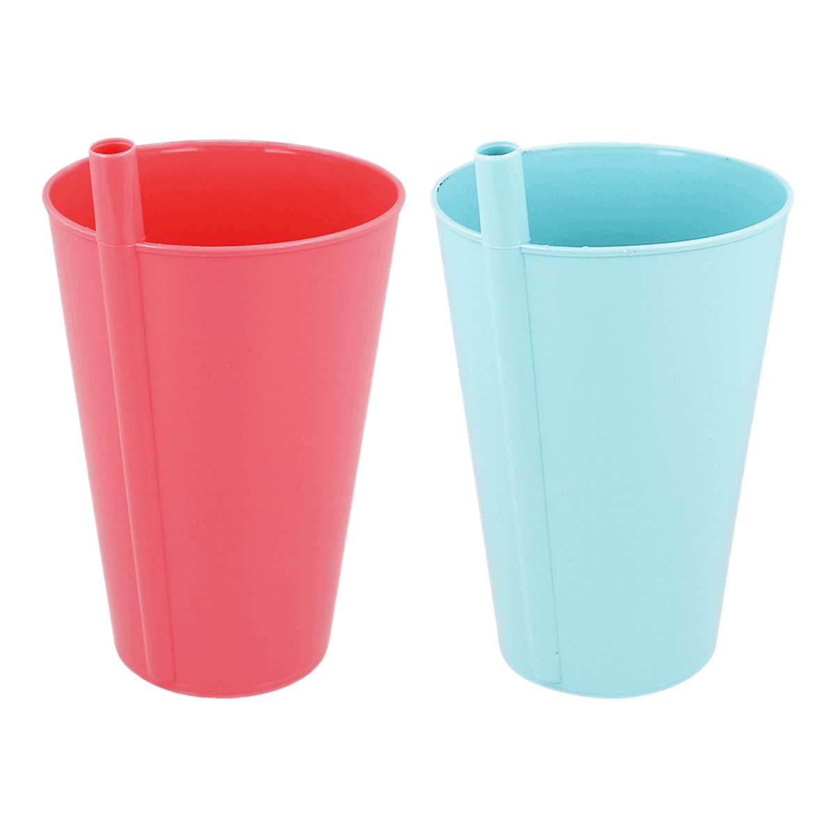 Becher, Tasse, Trinkbecher, Mehrfarbig, Set, Becher, Kübel, Kunststoff, zweifarbig, Getränkebecher, Becher, Strohhalmhalter, Kunststoffbecher, Rot, Türkis