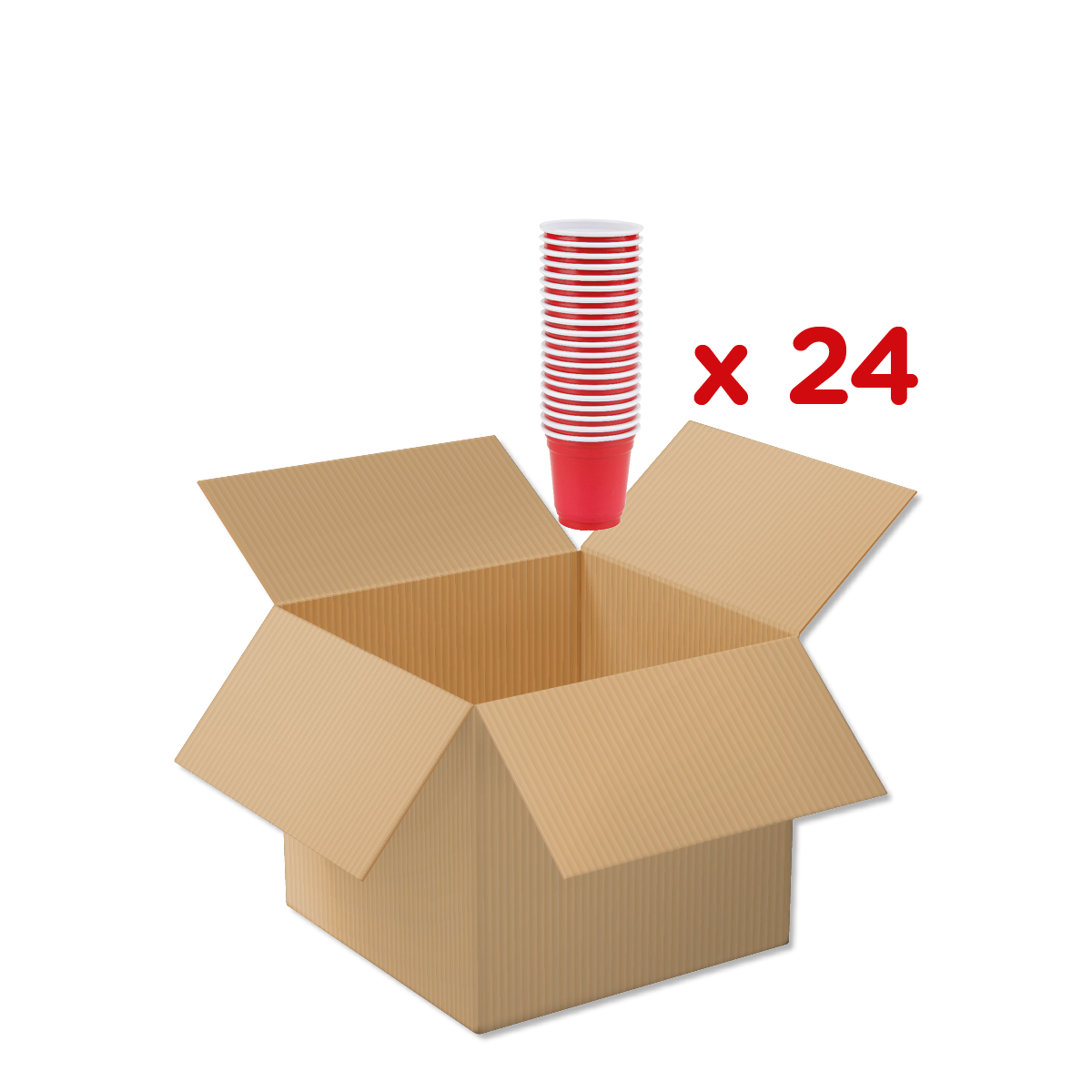 kartonbox, lieferbox, verpackung, karton, stapeleimer, Kartonbox, Lagerung, Becherstapel, Rot-weiß, X24, Kegelhut?, Colander?, Warten, Kartonnage, Rote Becher, Stapelbare Becher, Spender, Versandkarton