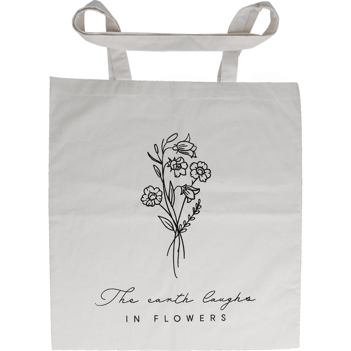 Tote-Tasche, Canvas-Tasche, Blumenmuster, gezeichnete Blumen, weiße Tasche, Jutebeutel, Tasche, Stoffbeutel, Blumenmuster, Floral Print, tasche, canvas tasche, blumenmuster, schwarz-weiße druck, umweltfreundlich