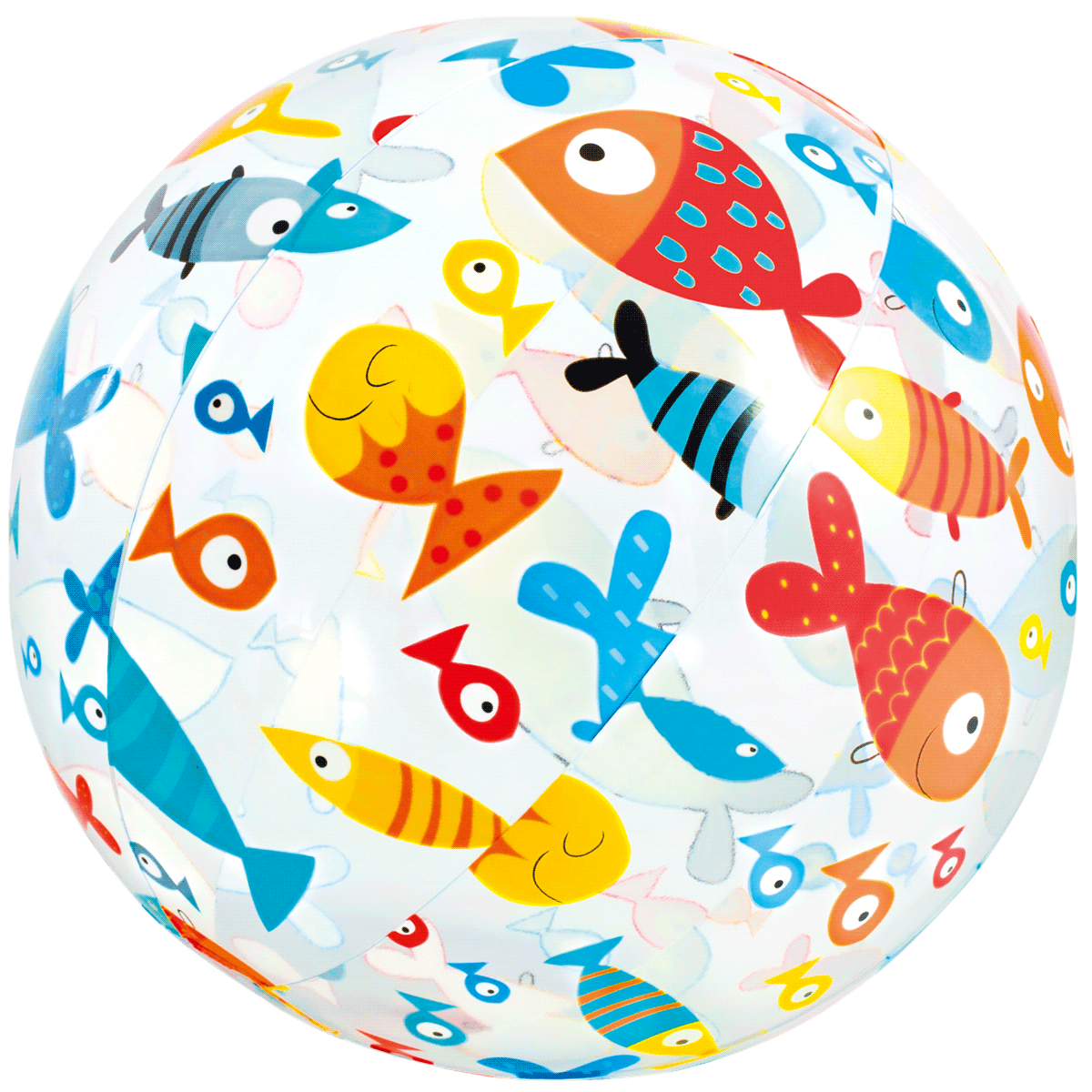 Ball, aufblasbar, Fischmuster, bunt, Spielzeugzubehör, Schwimmball, Ball, Kunststoff, Bunte Fische, Kinderpoolball, Ball, Schwimmball, Kunststoffball, Bunt, Petitszene