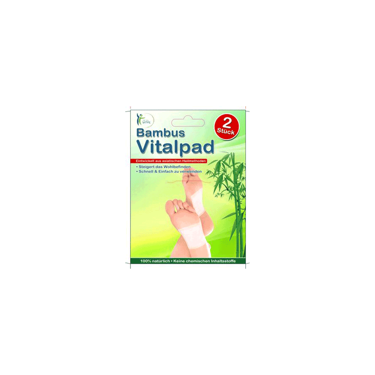 Bamboo, Vitalpad, Bandage, Fußbandage, Naturprodukt, Bambus, Vitalpad, Fußverband, natürlich, 2er-Pack, Bambus, Vitalpad, Kompresse, Fußverband, 2 Stück