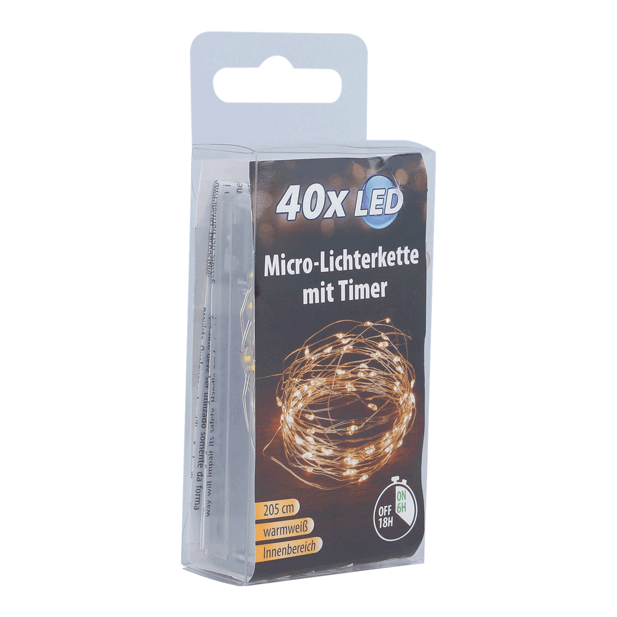 Lichterkette, LED, Mikro-Lichterkette, mit Timer, Warmweiß, Micro-Lichterkette, LED, Kette, Warmweiß, 205 cm, Lichterkette, Micro-Lichterkette, LED, Warmweiß, Timer