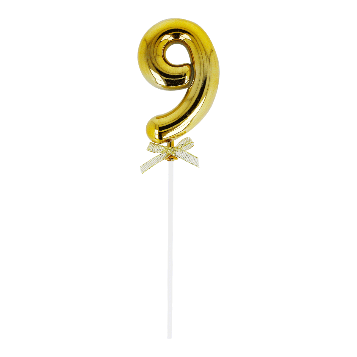 Lufterballon, 9, Gold, Ballon, Stielspitze, golden balloon, nummer 9, lollipop, band, goldfarben, golden balloon, num9, gold, lollipop decoration, birthday topper