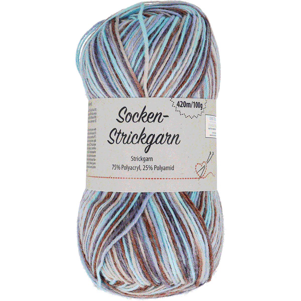 Socken-Strickgarn, Strickgarn, 75% Polyacryl, 25% Polyamid, Mehrfarbig, Strickgarn, Sockenstrickgarn, 75% Polyacryl, 25% Polyamid, Mehrfarbig, Sockenwolle, Strickgarn, 75% Polyacryl, 25% Polyamid, Mehrfarbig