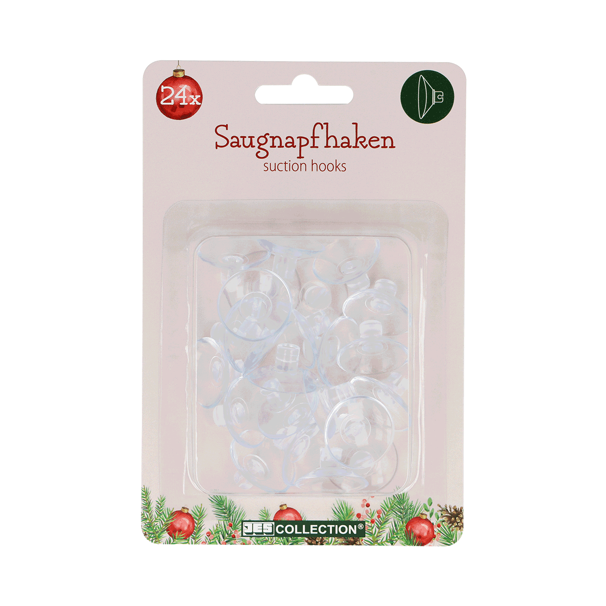Saughaken, Kunststoffclips, transparent, klar, Suction hooks
