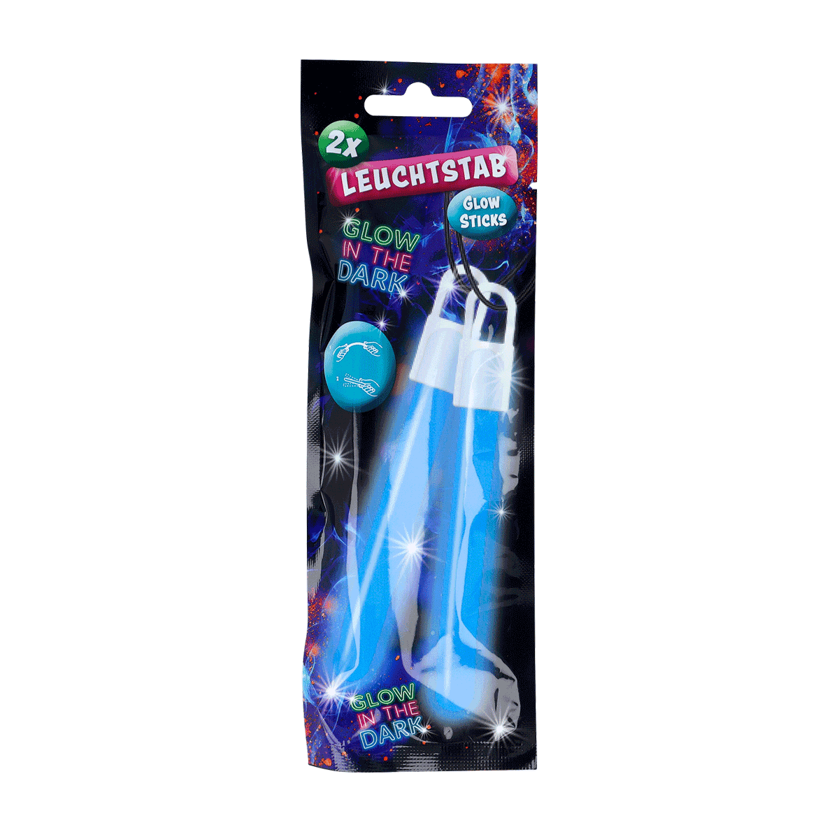 Glow sticks, Neon, Party accessory, Plastic tube, LED light, Glow sticks, LED light, Bonding cap, Blue glow, Party accessory, Glow sticks, Light wand, Blau, Neon, 2x