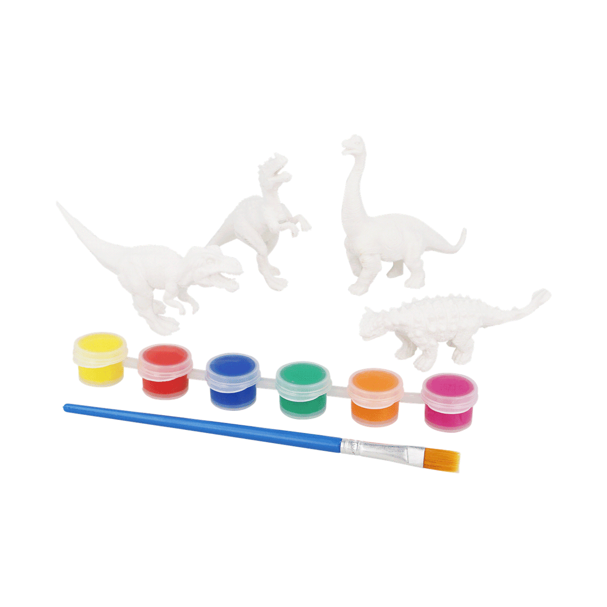 Dinosaurier-Figuren, Kunststoff-Figuren, Malset, Farbkasten, Pinsel, Dinosaurier-Figuren, Modelliermasse, Farbfarben-Set, Pinsel, Kunstset, Dinosaurier-Figuren, Knetfigur, Farben-Set, Pinsel, Malfarben
