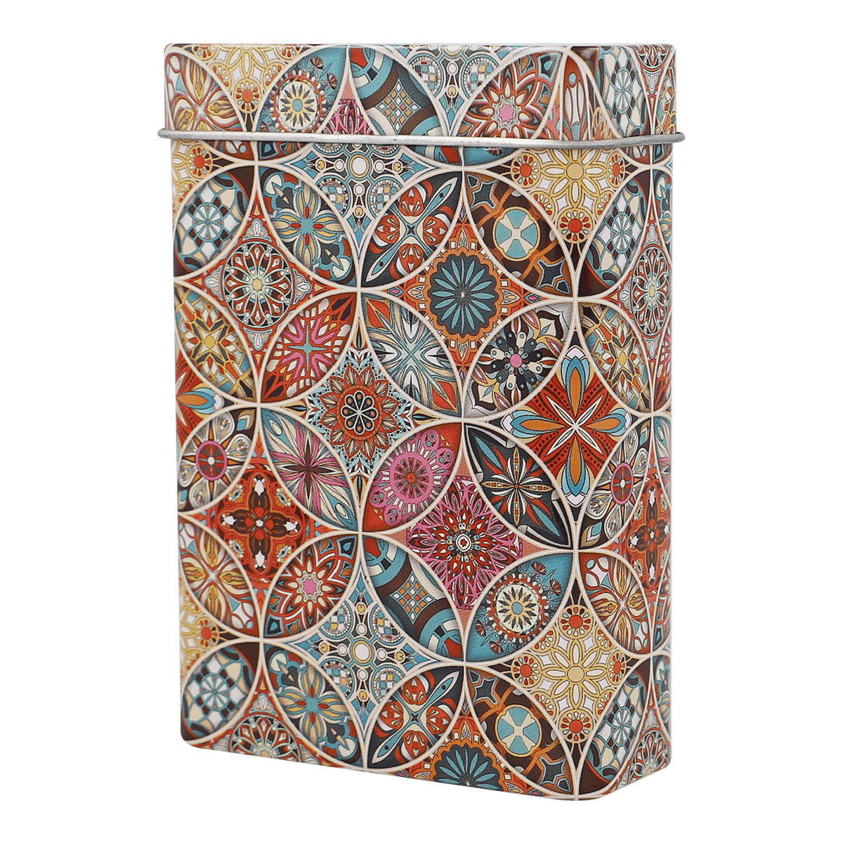 Muster, Kachelmuster, Keksdose, Metallbox, Dekormuster, Minitasche, Taschenbox, Muster, Mosaik, Kunstvolles Design, Wandbox, Mandelmuster, Aufbewahrungsbox, Musterprint, Kunststoffbox