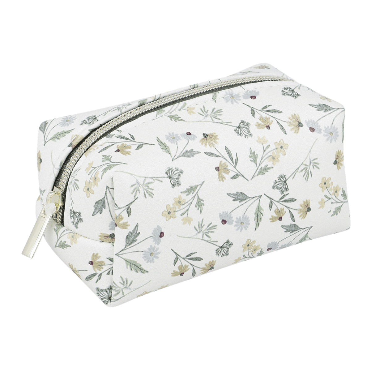 makeup Tasche, Pouch, Blumenmuster, Blüten, Beutel, Make-up Tasche, Kosmetikbeutel, Blumenmuster, Reißverschluss, Weiß, Makeup bag, Pouch, Floral pattern, Zipper closure, White