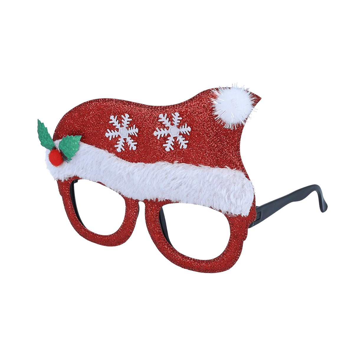 Weihnachtsbrille, Rote Schutzbrille, Schnee-Snowflake, Glitzer, Festlich