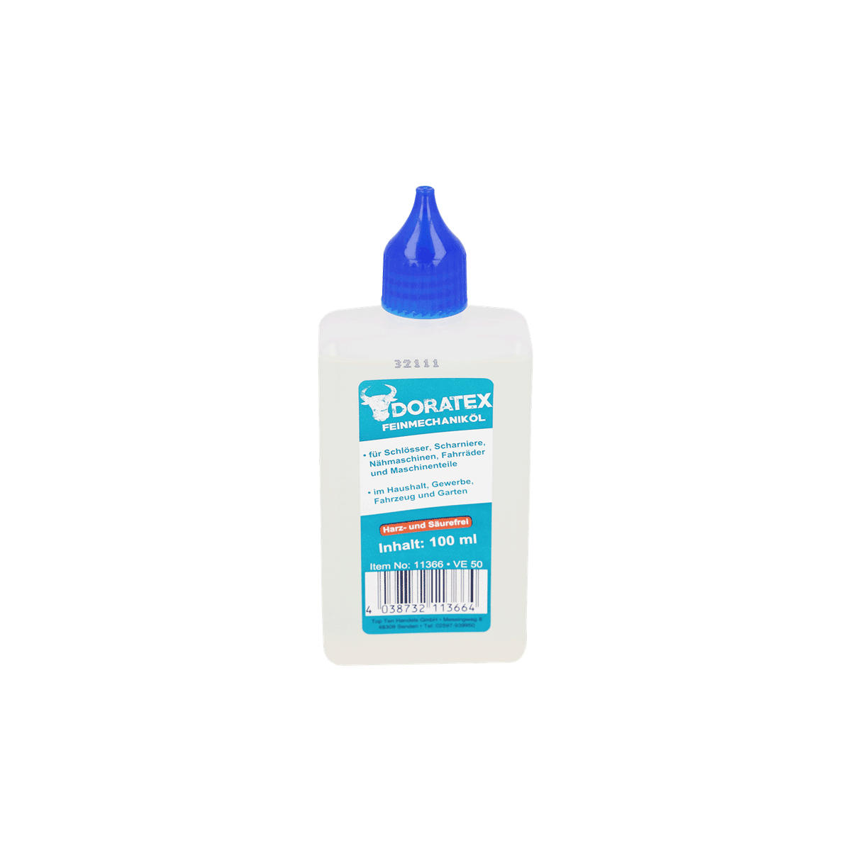 Klebstoff, Feinmechaniköl, Flüssigkleber, 100 ml, Nähmaschinenöl, Kleber, Feinmechaniköl, Flasche, 100 ml, Gehäuseveredelung, Klebstoff, Fläschchen, 100 ml, Kleber, Feinmechaniköl