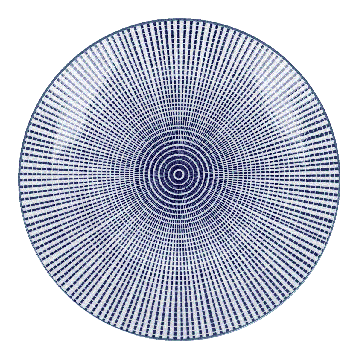 plattenrand-porzellan, blau-weißes-porzellan, runde-tellerplatte, geometrisches-muster, speisezplate,  Tellerplatte, Blau-Weißes Design, Kreis Muster, Porzellan, Tischgeschirr, Schüssel, Suppenteller, Blau, Rautenmuster, Porzellan
