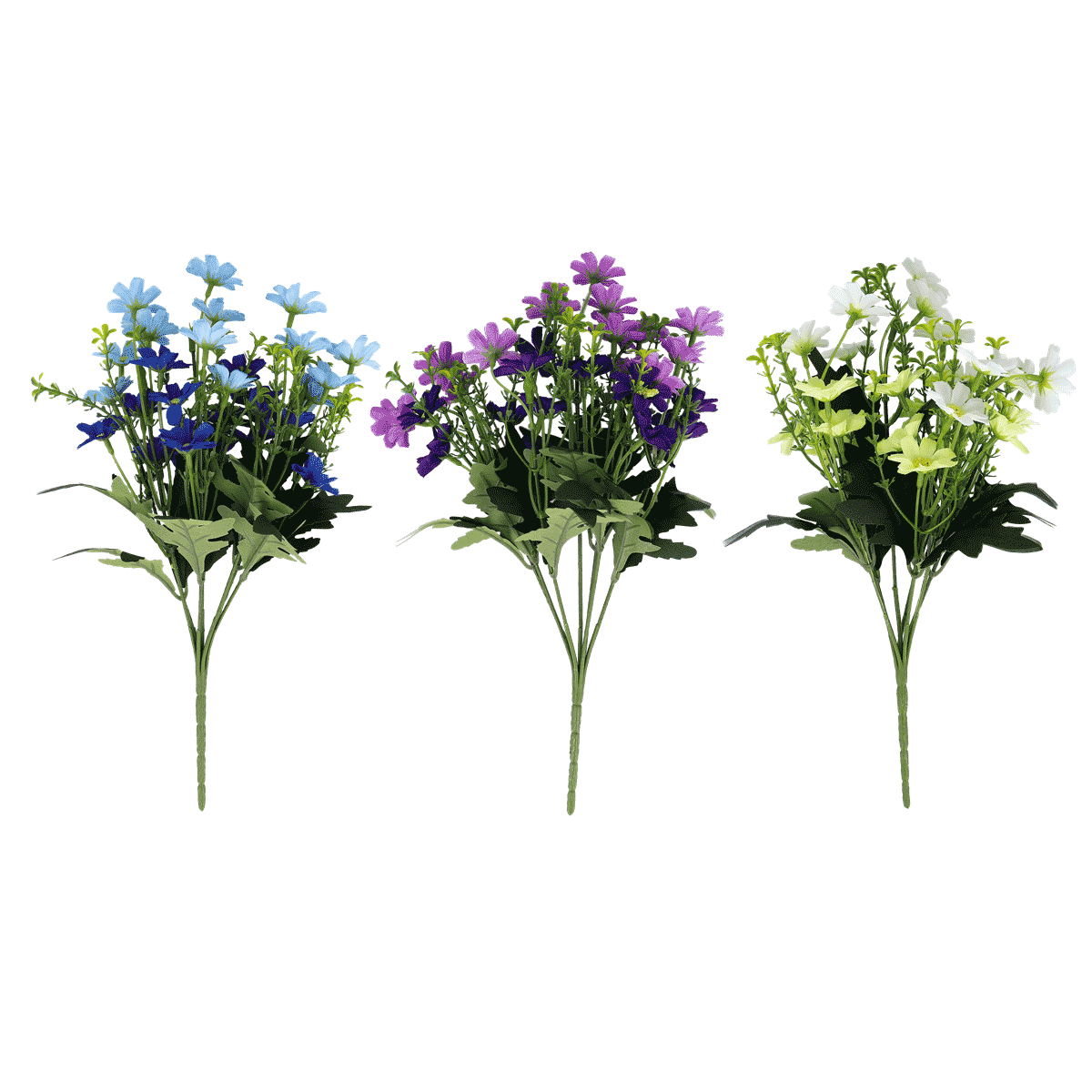 Kunstblumen, Blumenstrauß, Blaue Blüten, Violette Blüten, Weiße Blüten