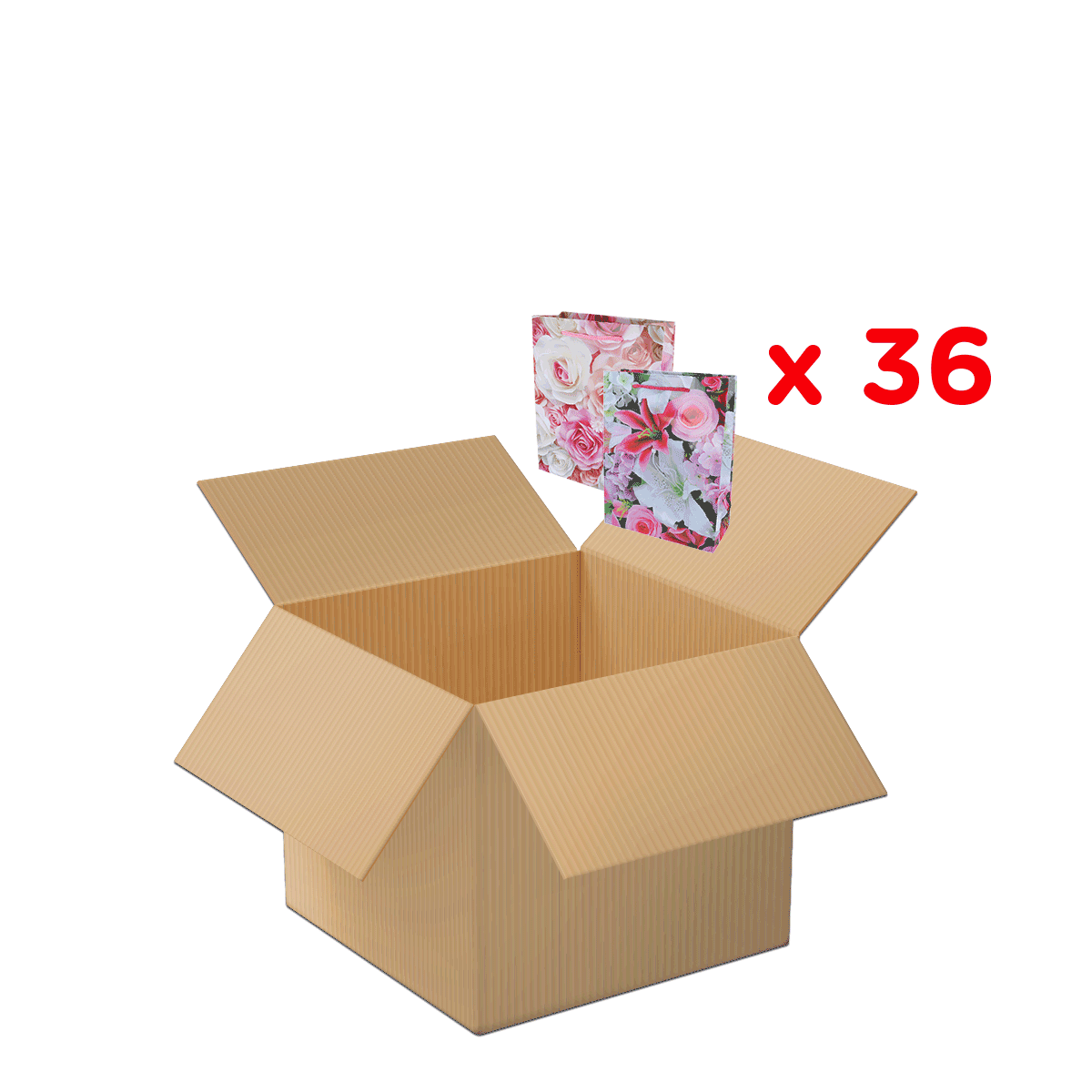 Kartonbox, Kartonverpackung, Luke, Box, Pflanzenaufkleber,  Kartonbox,  Versandbox,  Wellpappe,  braun,  offenes Kästchen, Box, Karton, Offene Box, Blumenkarten, Menge 36