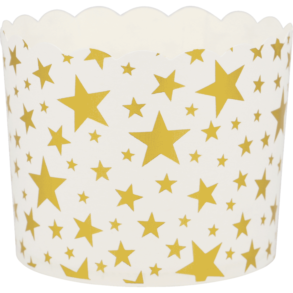 Becher, Pappbecher, Sternenmuster, Goldene Sterne, Weiß