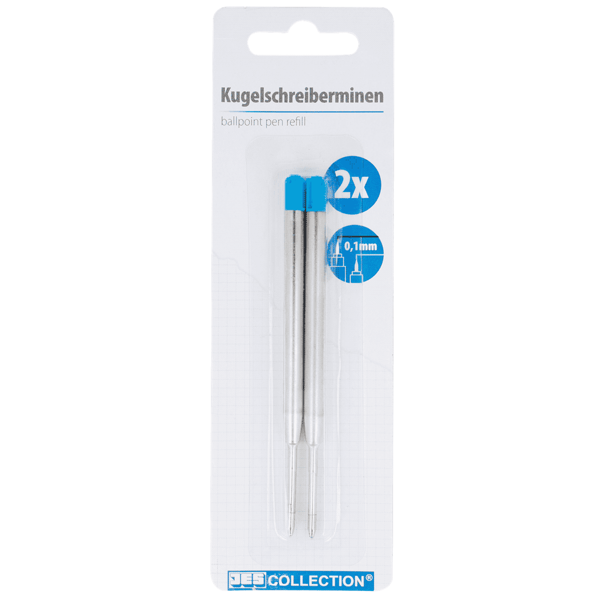 Kugelschreiber, Nachfüllung, Stift, Metall, blauer Spitzenkappe, ballpoint pen, refill, blauer Stiftspitze, Metall, 2x, Kugelschreiberminen, Ballpoint, 0,1 mm, 2x, Klassisch