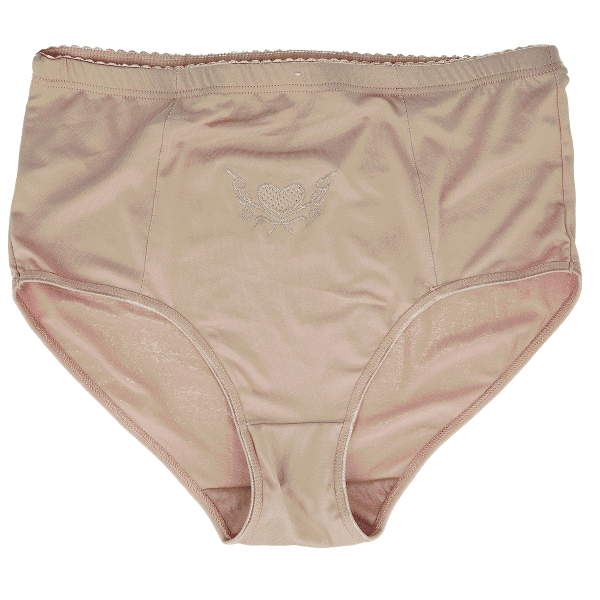 Unterwäsche, Höschen, Beige, Spitze-Aufnäher, Hohe Taille, Unterwäsche, Höschen, Beige, Rückennaht, Herz-Embossing, Unterwäsche, Höschen, High-Waist, Beige, Herzstickerei
