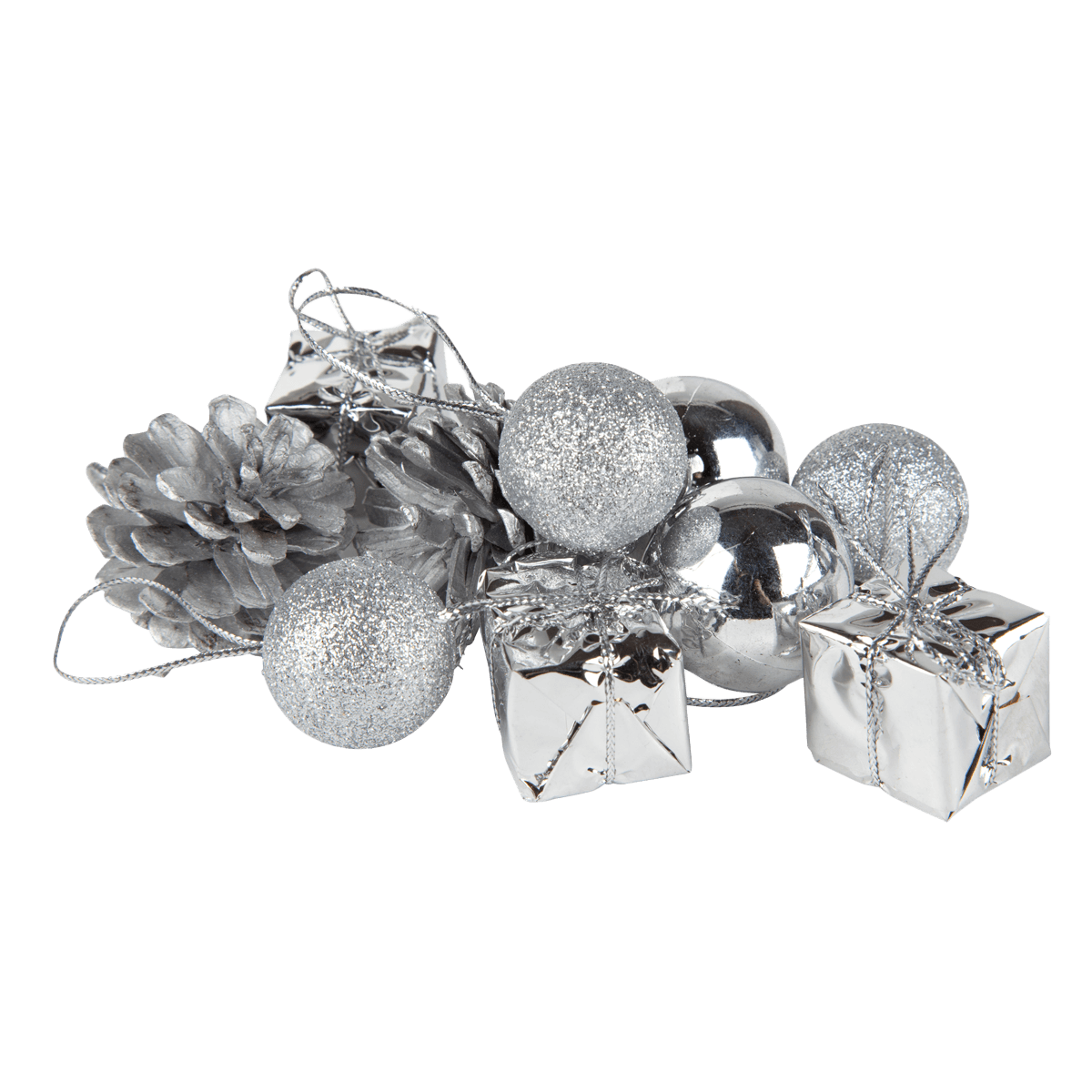 silber, Weihnachtsdeko, Tannenzapfen, Geschenkverpackung, Kugel