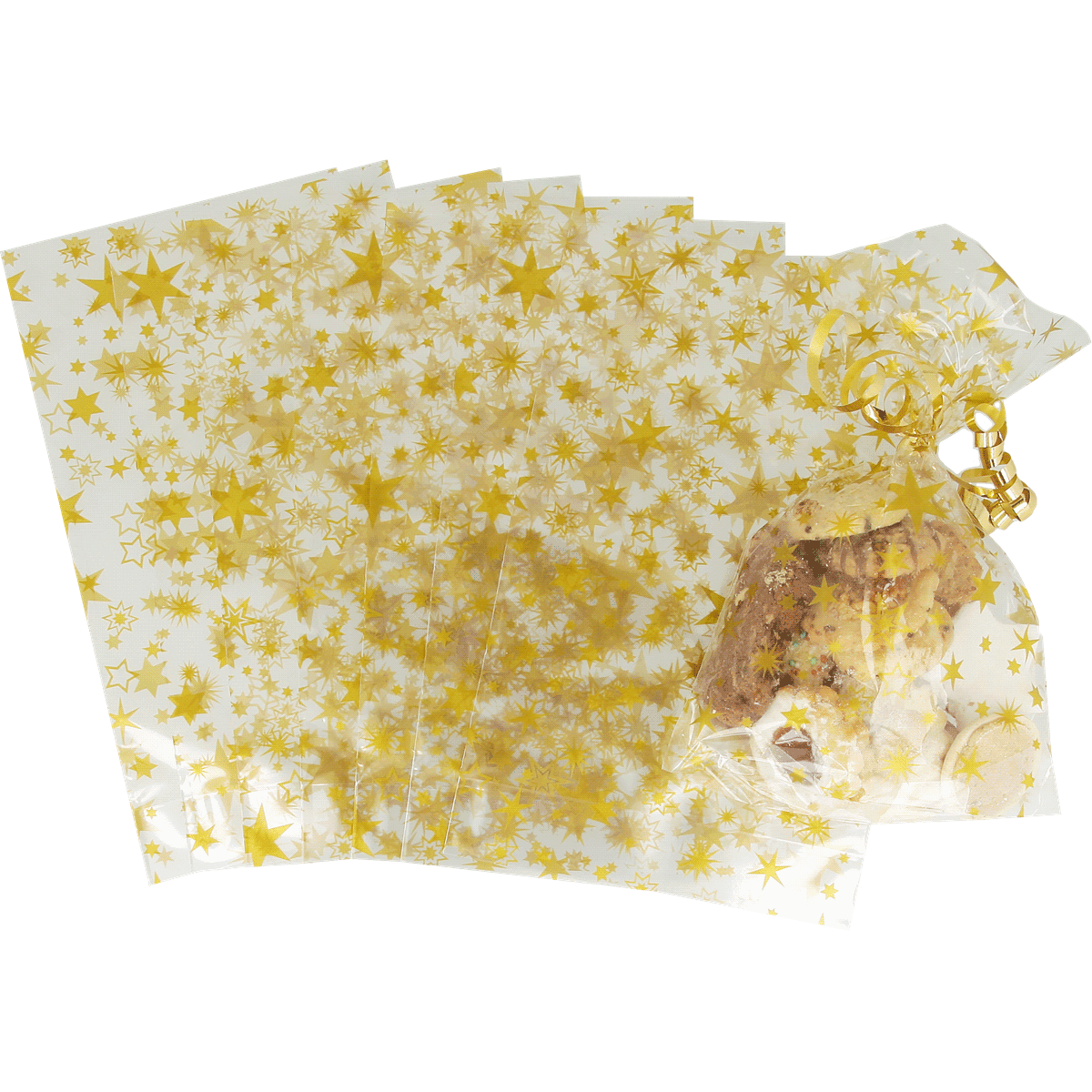 Geburtstagsservietten, Streuglitzer, Goldstern-Design, Papierverpackung, Geschenkset