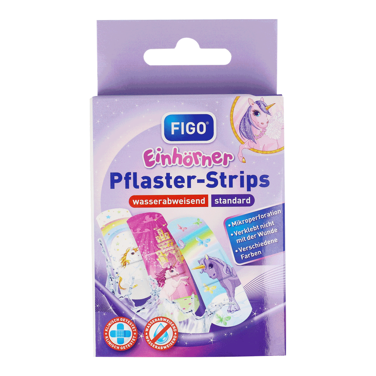 Pflaster-Strips, Kinder, Mikroperforation, Wasserabweisend, Motivaufdruck, Pflaster-Strips, Wasserabweisend, Musterbänder, Unicorn, Kinderarztbedarf, Pflaster-Strips, Einhornger, Wasserabweisend, Standard, Mikroperforation