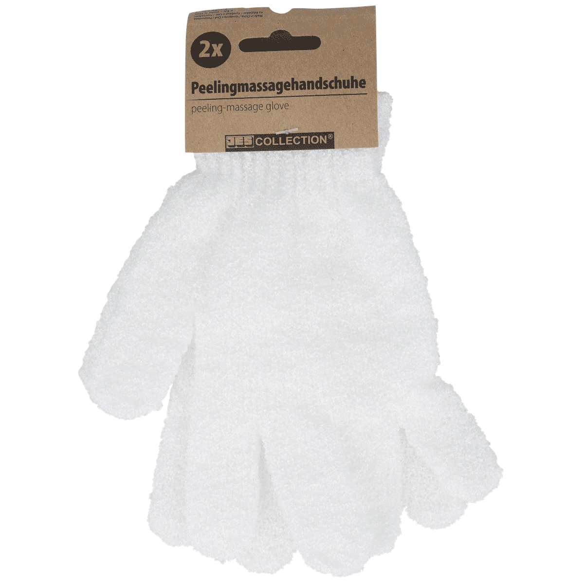 Peelinghandschuhe, Massagehandschuhe, weiß, Textil, 2er-Set