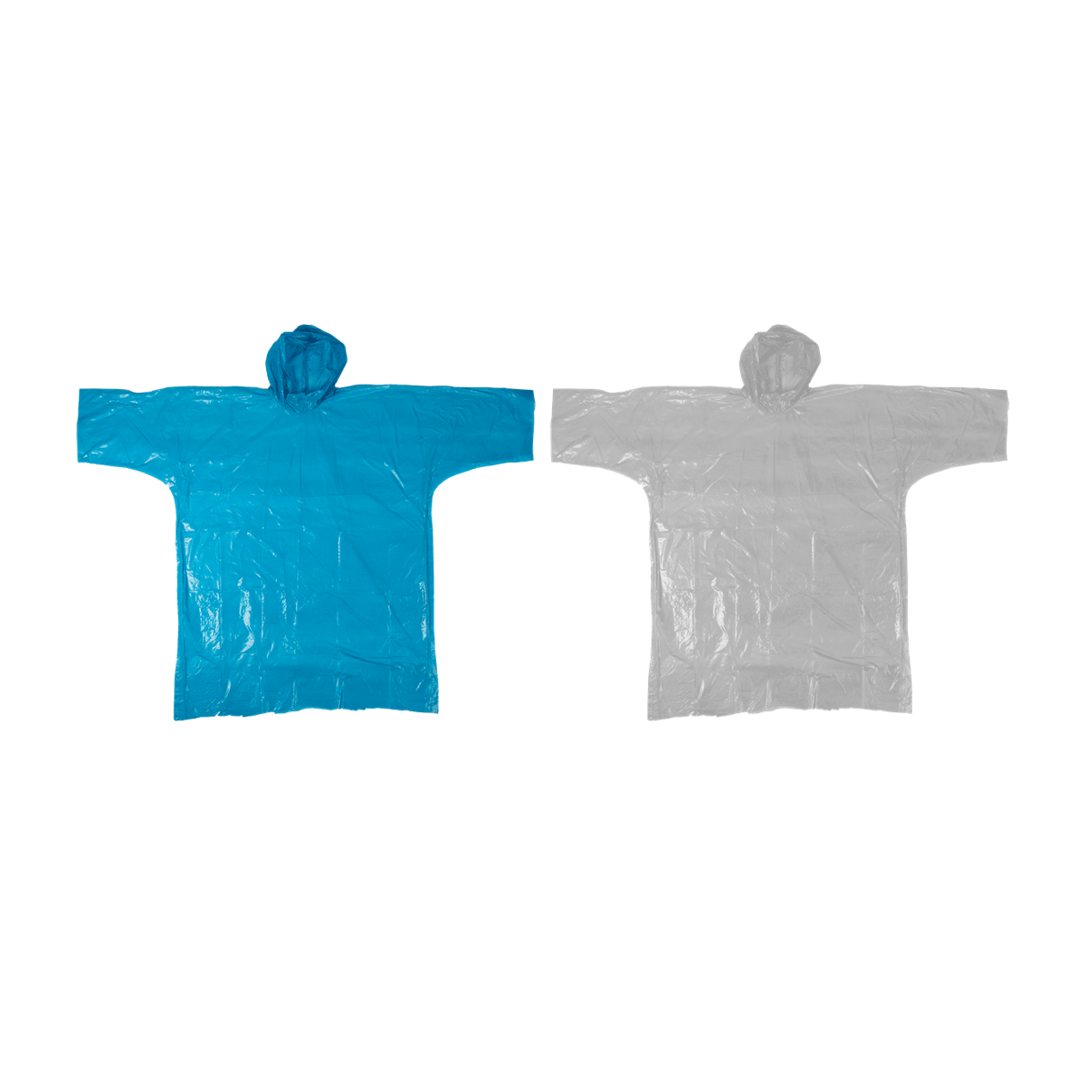 Regenponcho, Regenkittel, Einweg, Kapuze, Türkisblau, Regenponcho, Regenmantel, Kapuzenponcho, Plastikponcho, Einheitsgröße, Regenponcho, Kunststoff, Hoodie‑Kapuze, Einwegponcho, blau, grau