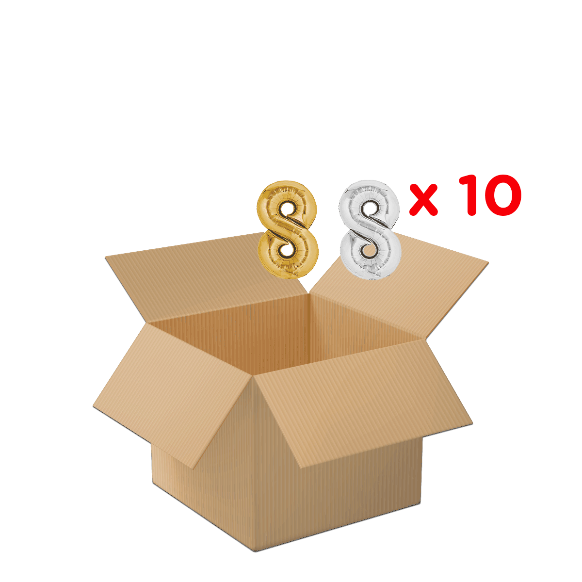 Kartonbox, Karton, Box, Paket, Klebeballons, kartonbox, schachtel, karton, verpackung, paket, Kartonbox, Open-box, Gepolsterte Buchstaben, Luftballon, x10